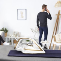 Tefal Puregliss FV8042E0 Steam Iron 2900W - Effortless Gliding in Gold & White for Perfect Results!